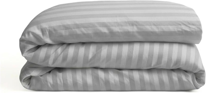 BEDDING ZONE Gray-Colored Luxury Stripe Duvet Cover - Gray, Double (200X200) - Image 1